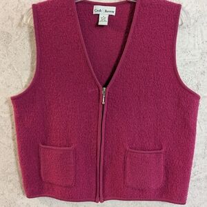 Croft & Barrow Women's V-Neck Sweater Vest - Deep Pink
